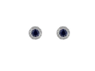 Sapphire and Diamond Cluster Studs