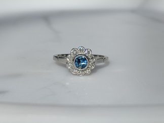 Handmade Aquamarine Cluster Ring