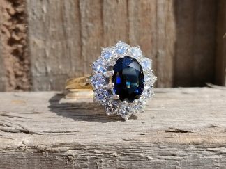 Large Sapphire and Diamond Cluster