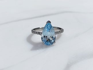 Topaz and Diamond Ring