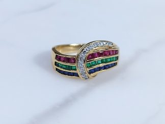Ruby Emerald & Sapphire Ring