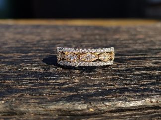 Two Tone Diamond Band Ring