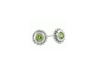 Peridot Beaded Studs