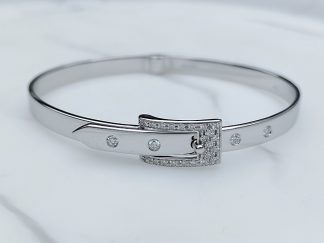 Diamond Set Buckle Bangle