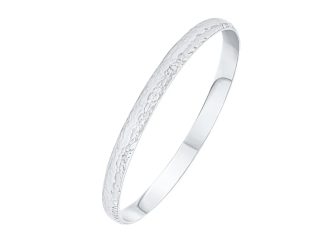 Silver 6mm Hammered Bangle