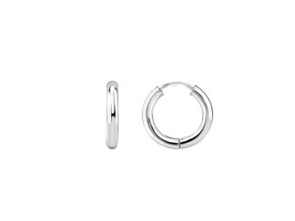 9ct White Gold 15mm Huggies