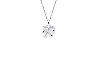 D for Diamond Bow Necklace