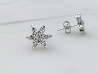 Large Diamond Cluster Studs 1.36ct