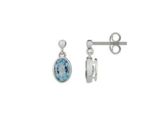Oval Topaz Drop Earrings