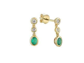 Emerald and Diamond Drop Earrings