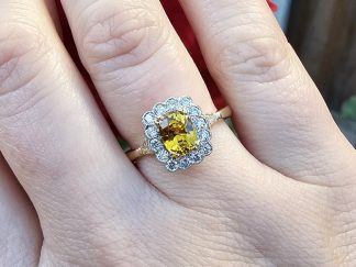 Yellow Sapphire Cluster Ring
