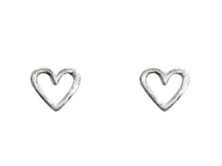 Large hammered open heart studs
