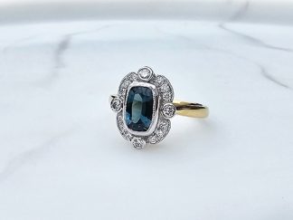 Indicolite Cluster Ring