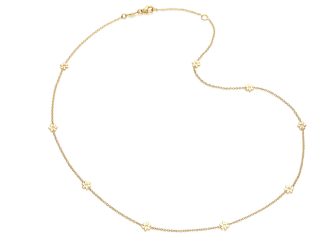 9ct Flower Station Necklace