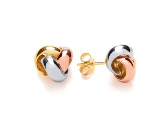 Large Tri Colour Knot Studs