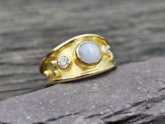 Star Sapphire Etruscan Ring