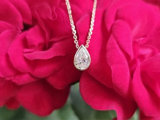 Pear Cut Diamond Necklace 1.01ct